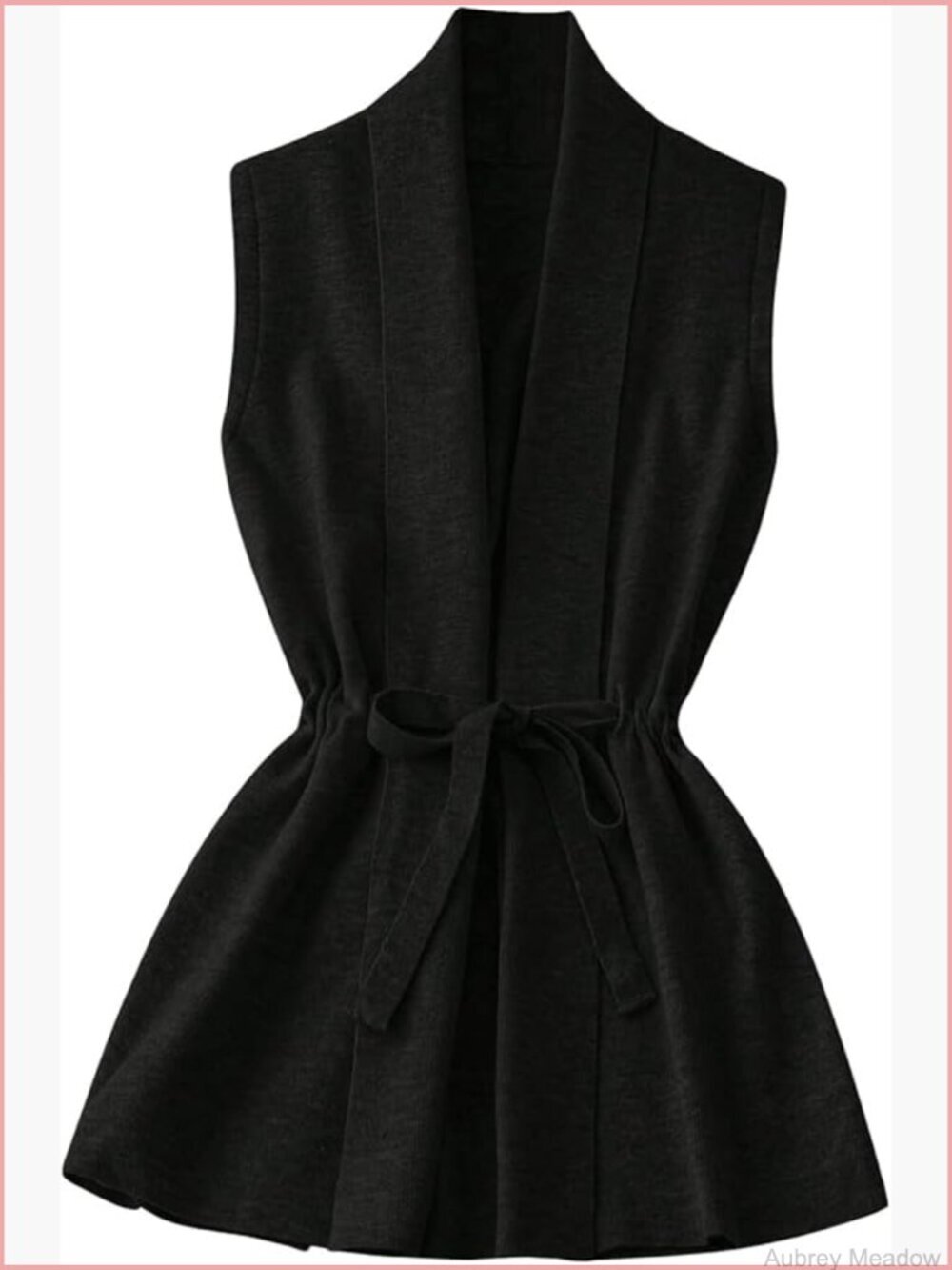 Sleeveless Long Cardigan Sweater Vest Dressy Fall Open Tie Front Lightweight